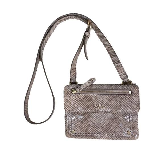 Cole Haan Faux Snake skin Neutral Crossbody Bag - Picture 1 of 5